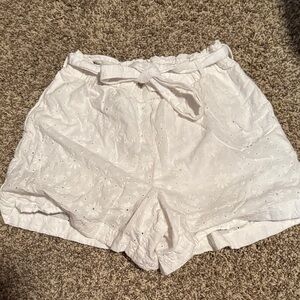 Polo Ralph Lauren White Eyelet High Waist Shorts